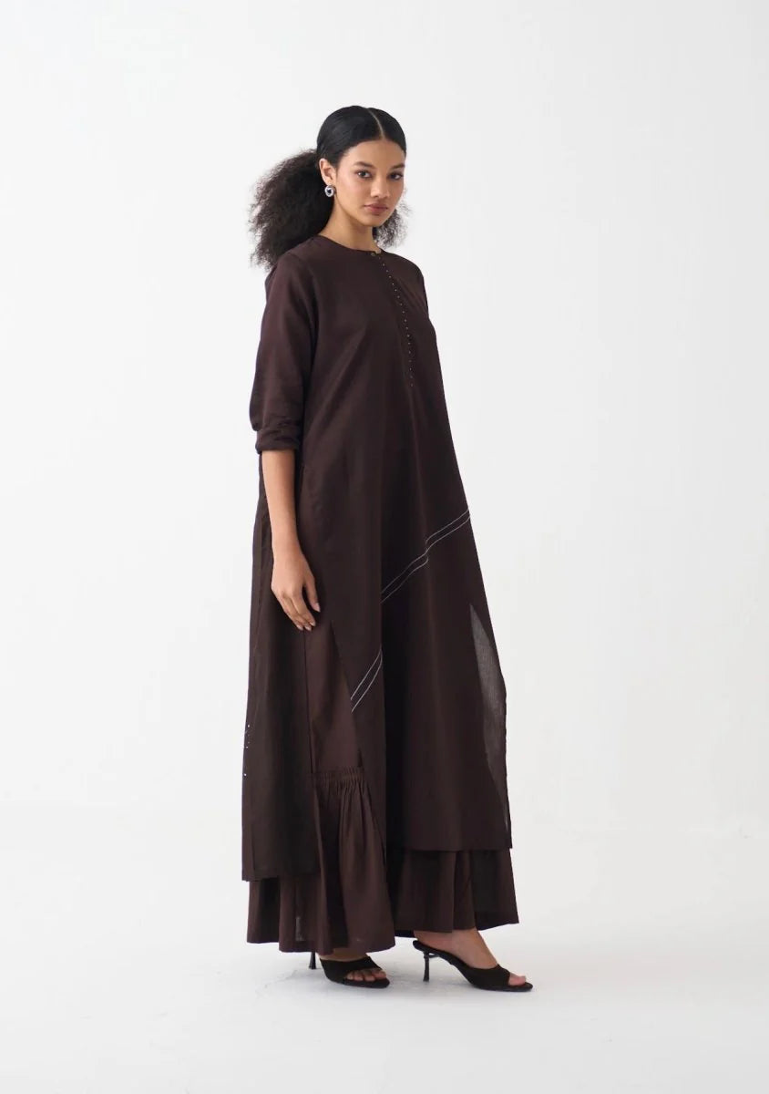 Splash Print Back Pleat Dress