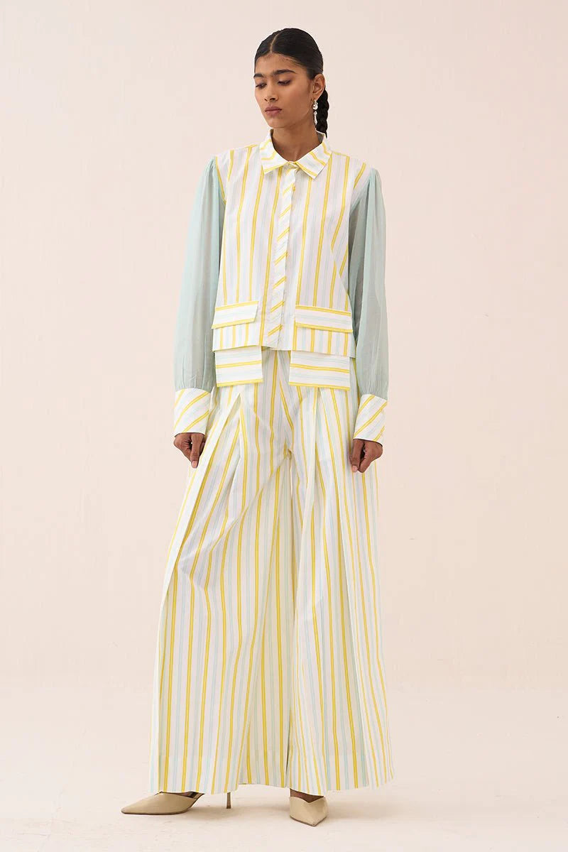 Stripe Anti-Fit Crop Shirt Co-Ord (Set Of 2)