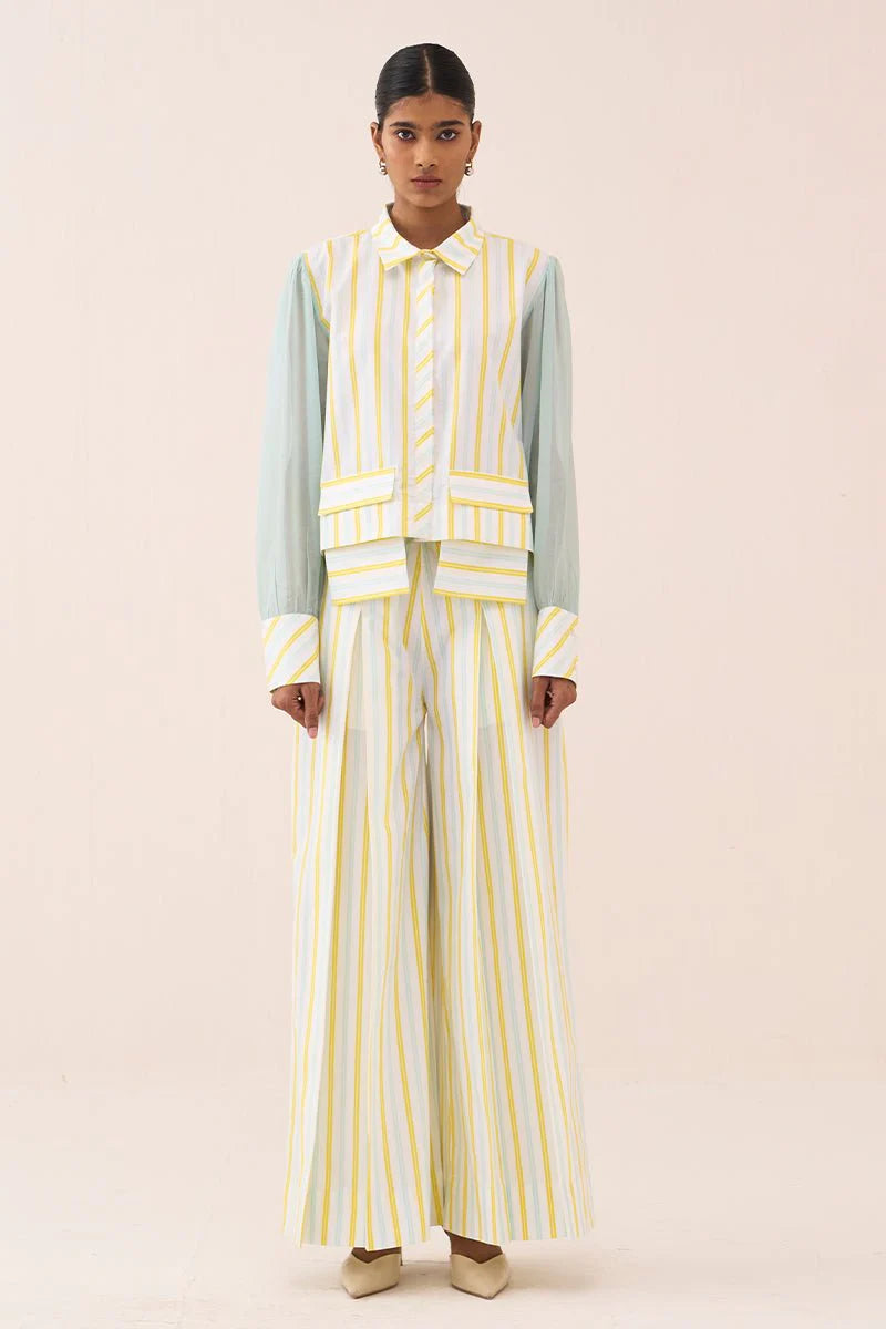 Stripe Anti-Fit Crop Shirt