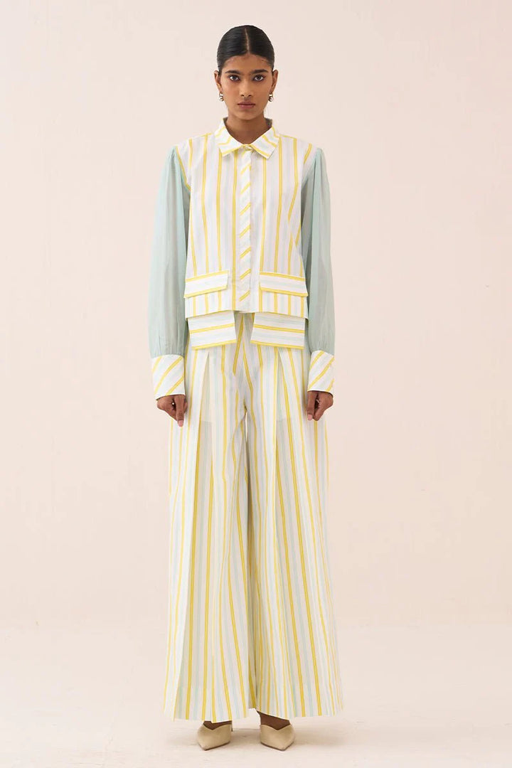 Stripe Anti-Fit Crop Shirt