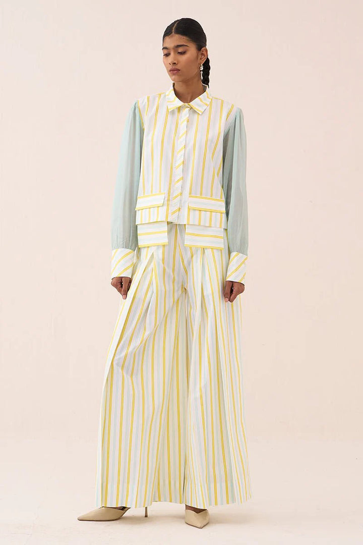 Stripe Anti-Fit Crop Shirt