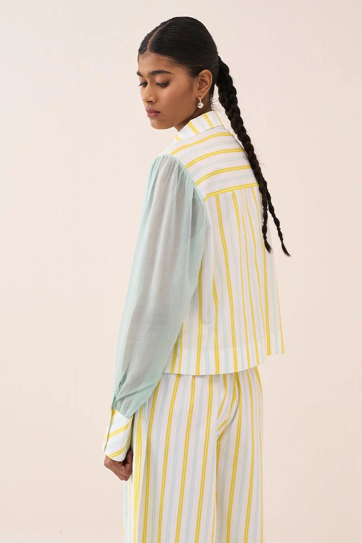 Stripe Anti-Fit Crop Shirt
