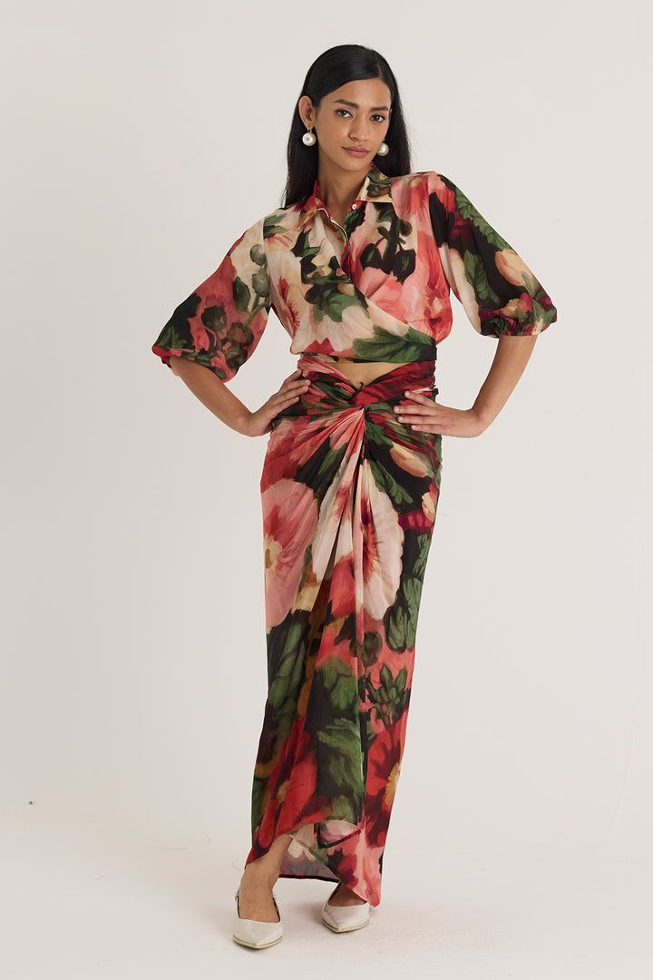 Scarlett Tie - Up Top & Skirt Set