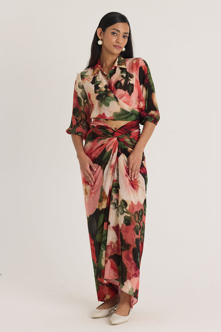 Scarlett Tie - Up Top & Skirt Set