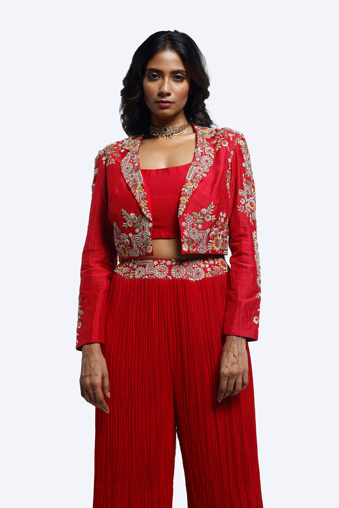 Silk Zardosi Power Suit Set