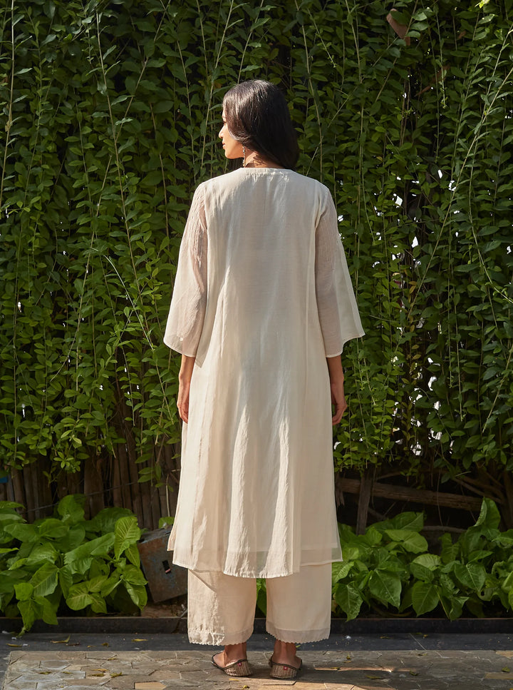 Ivory Tagai Bandhani Kurta Set