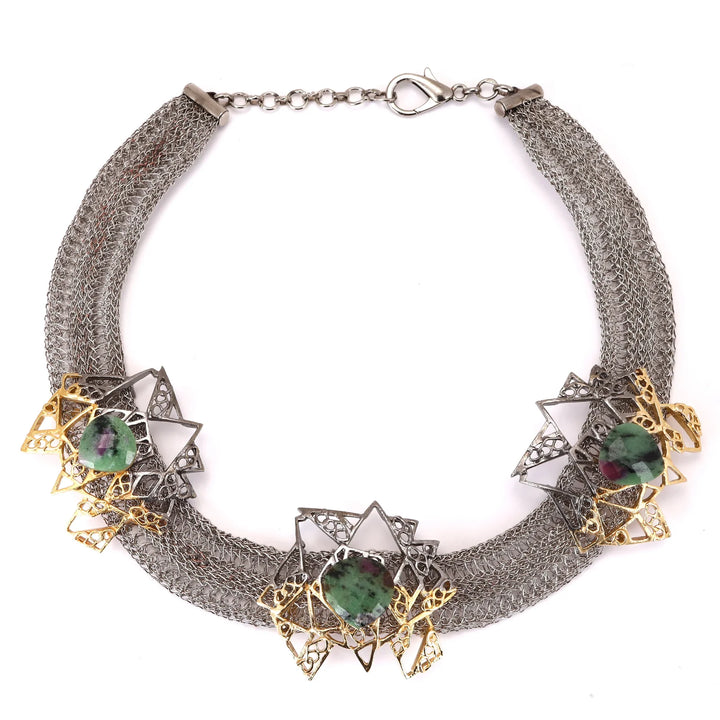 Titilating Triangles Gold Plated Neckpiece
