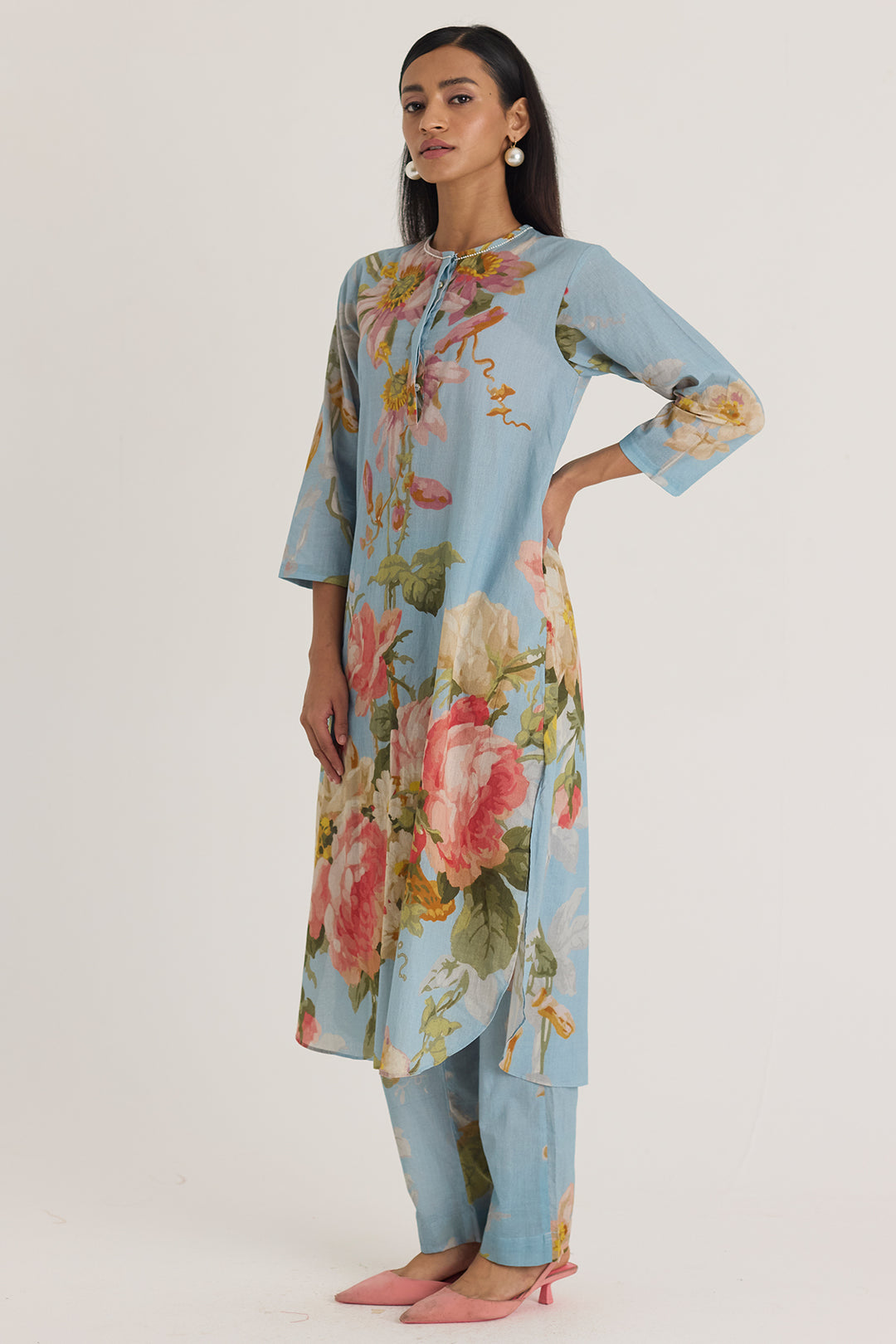 Taffy Long Cotton Kurta Set