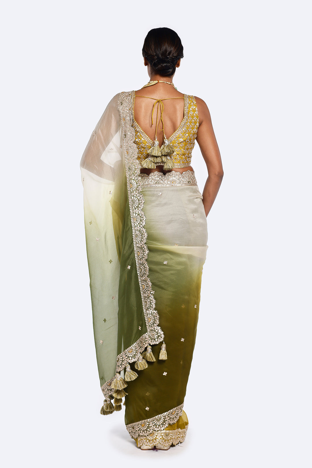 Triple Toned Organza Saree