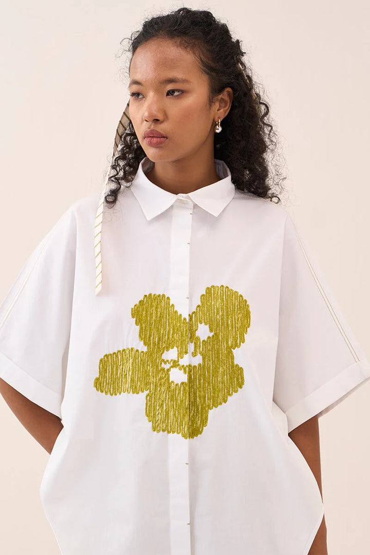 U-Hem Floral Emb. Shirt