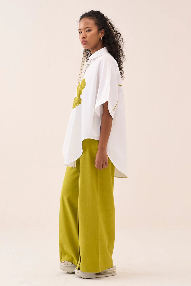 U-Hem Floral Emb. Shirt