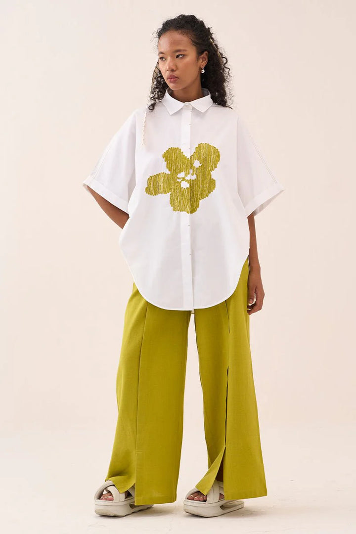 U-Hem Floral Emb. Shirt