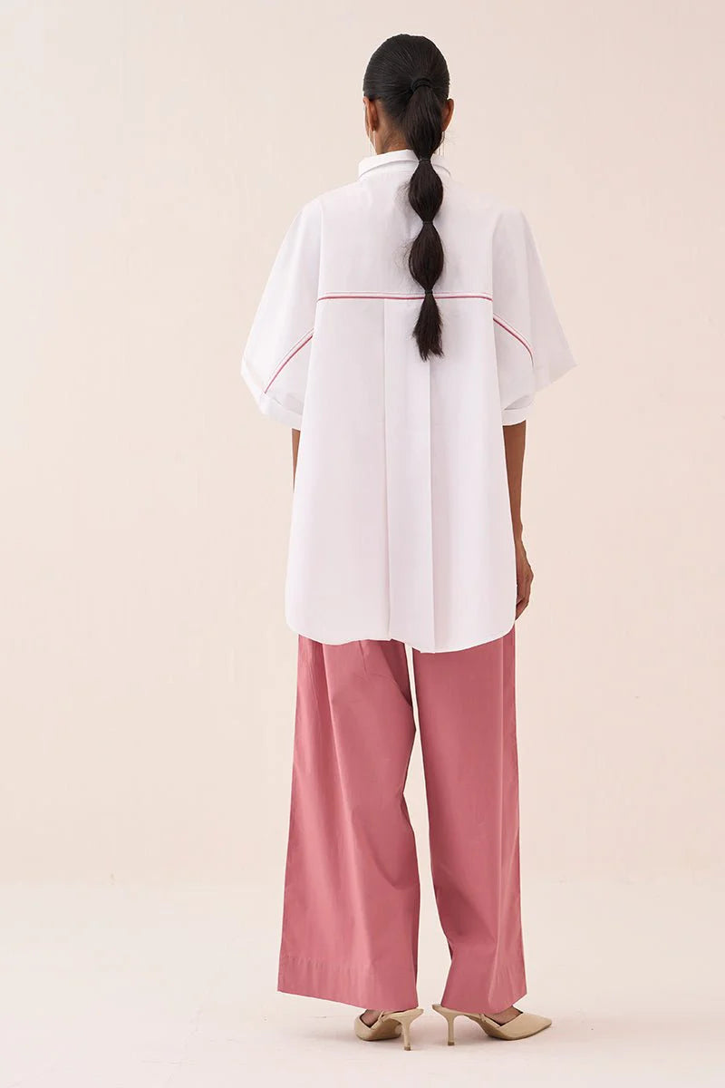 U-Hem Circle Emb. Shirt Co-Ord (Set Of 2)