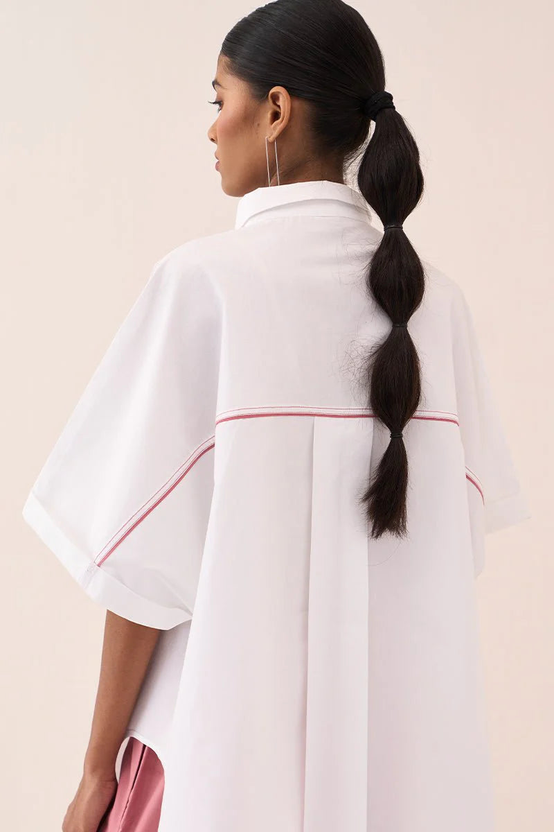 U-Hem Circle Emb. Shirt Co-Ord (Set Of 2)