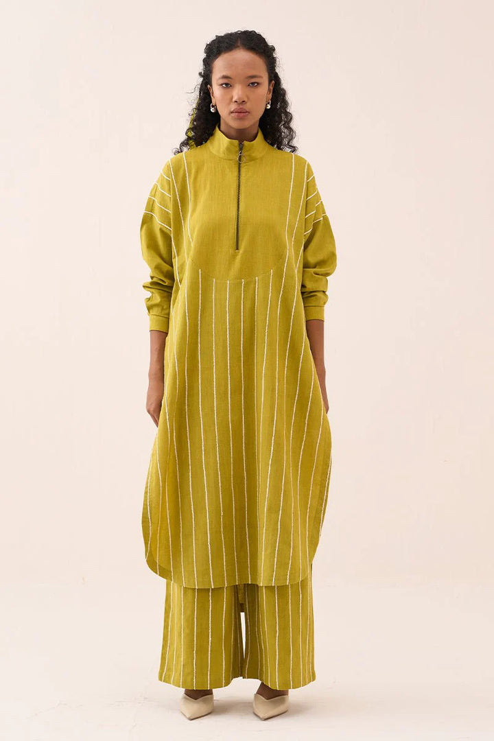 U-Yoke Emb. Tunic Co-Ord (Set Of 2)