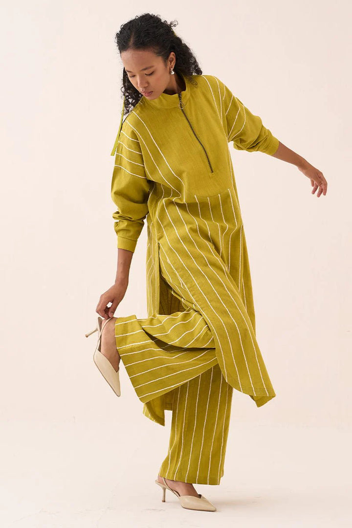 U-Yoke Emb. Tunic Co-Ord (Set Of 2)