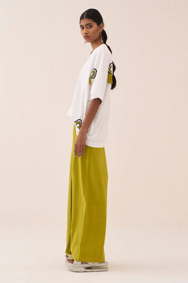 White Beaded Tshirt Co-Ord