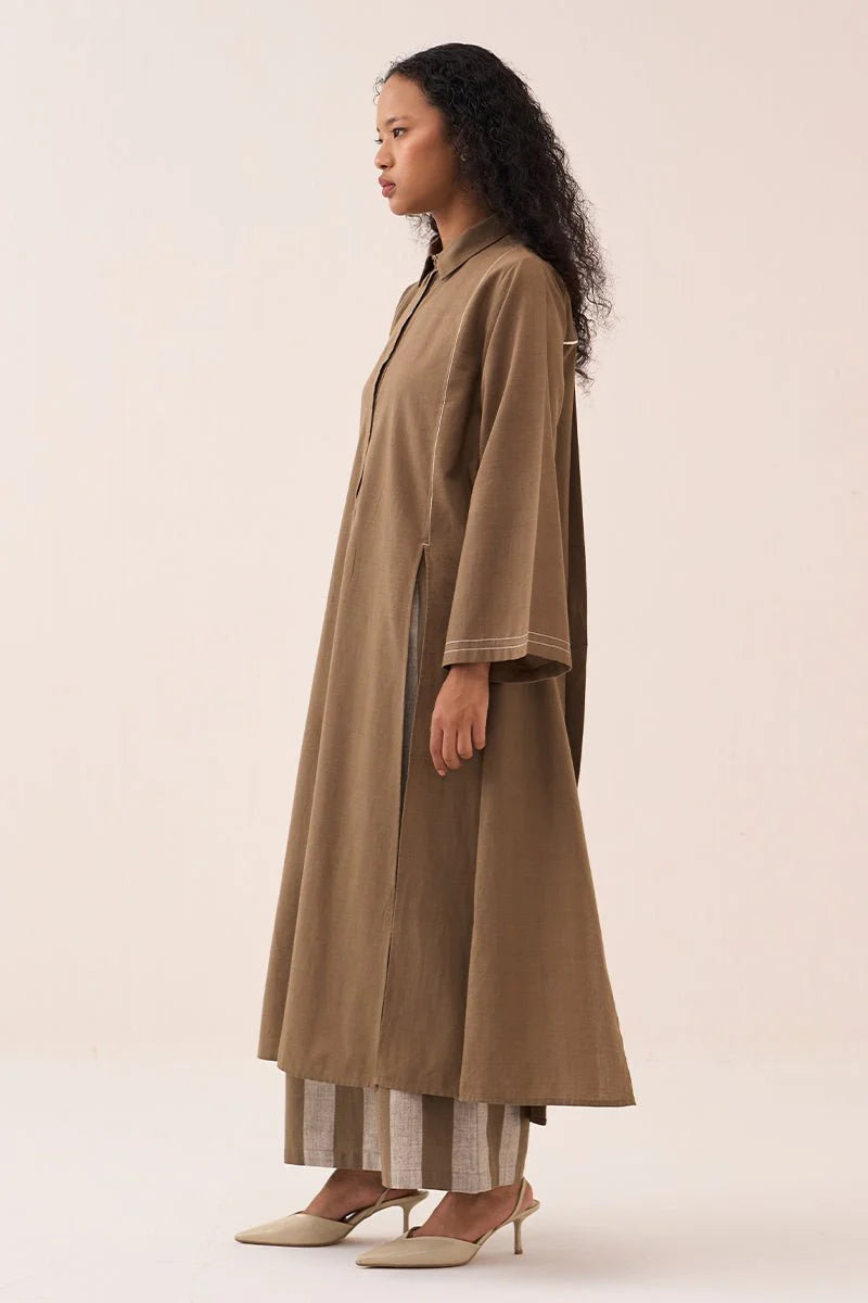 Wide Sleeve Panel Slit Shirt
