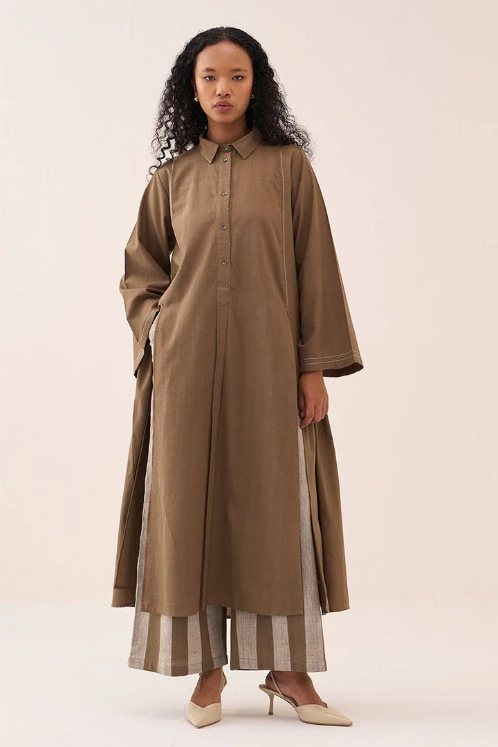 Wide Sleeve Panel Slit Shirt