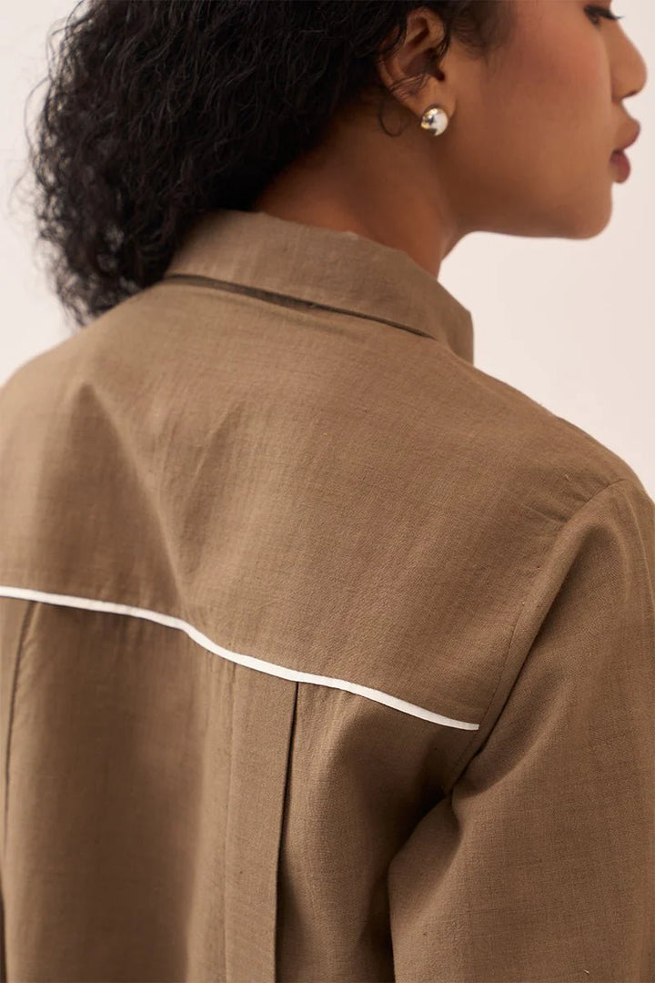 Wide Sleeve Panel Slit Shirt