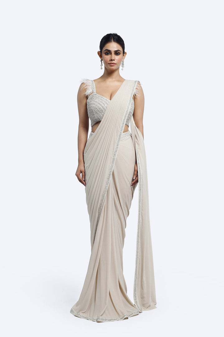 White Swan Drape saree