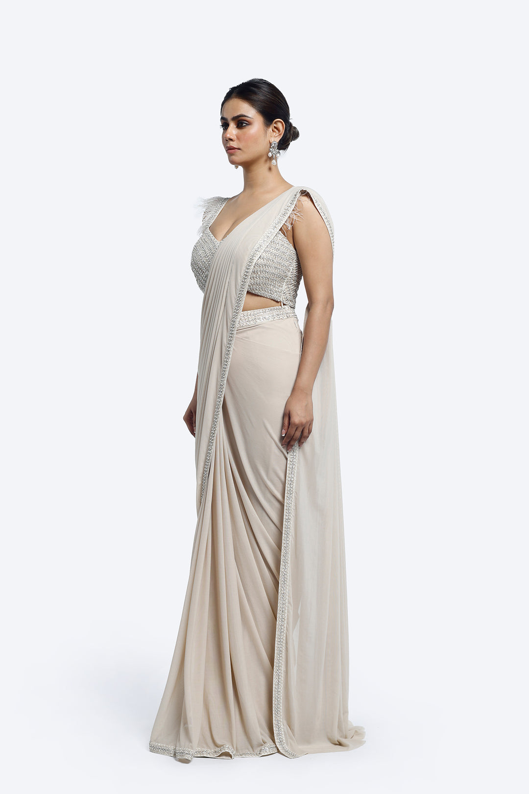 White Swan Drape saree