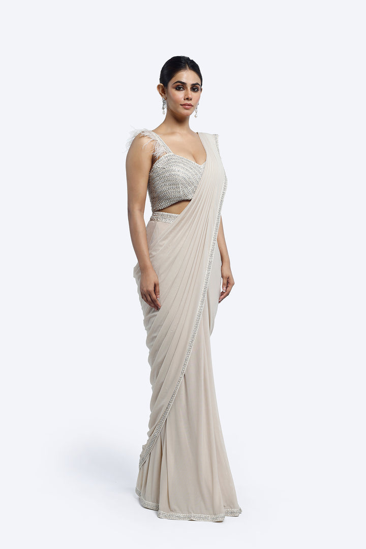 White Swan Drape saree