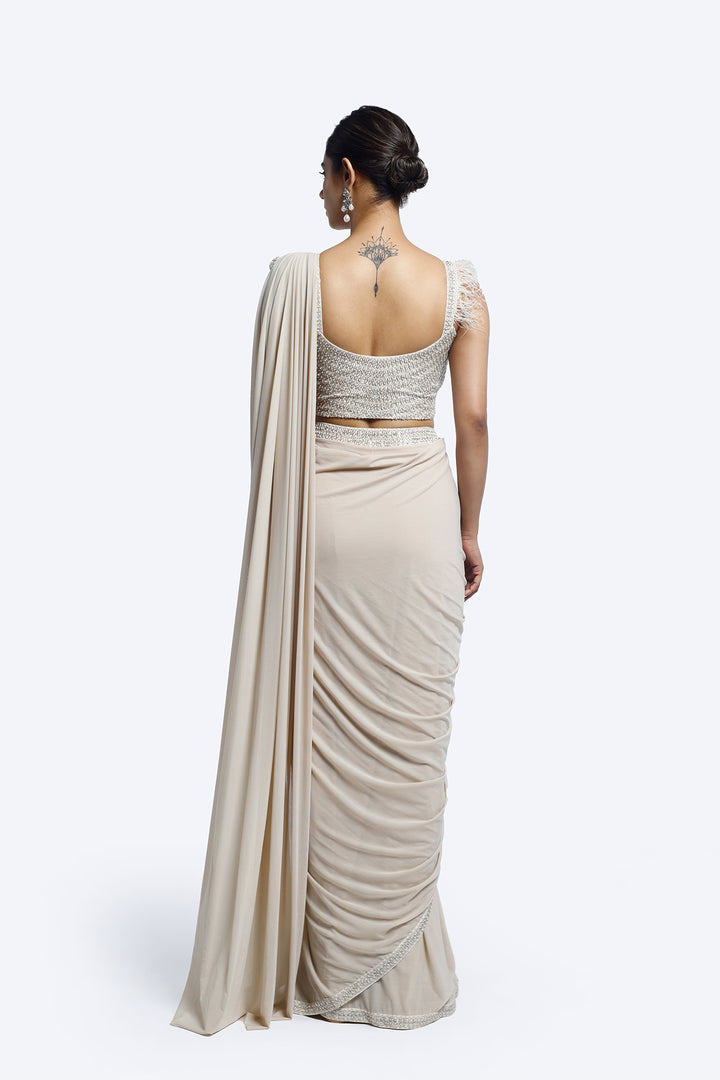 White Swan Drape saree