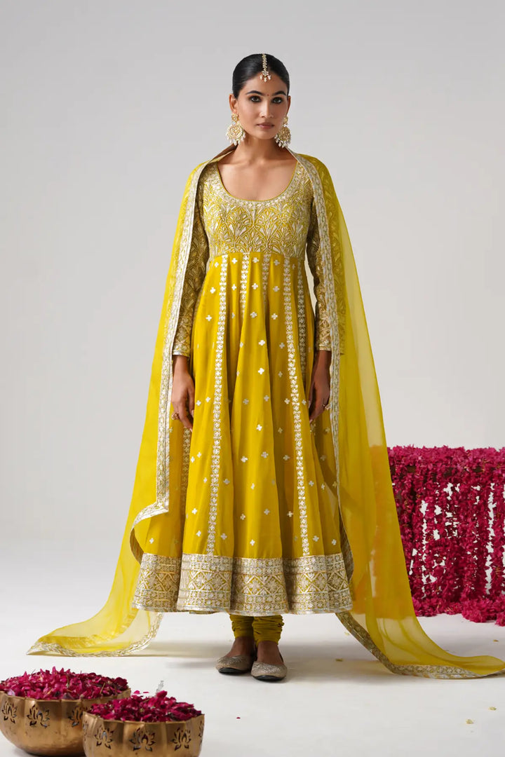 Dilruba - Kalidaar Set - Yellow