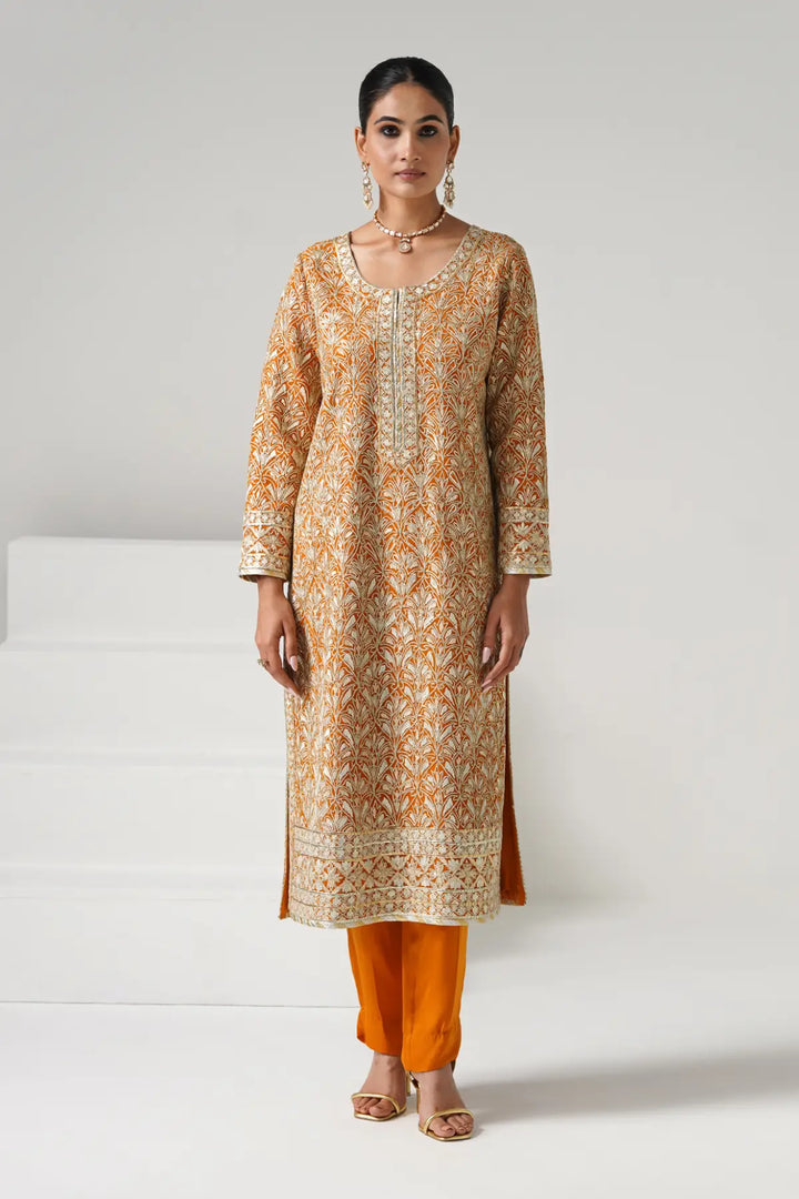 Dilruba - Long Kurta Set - Yellow