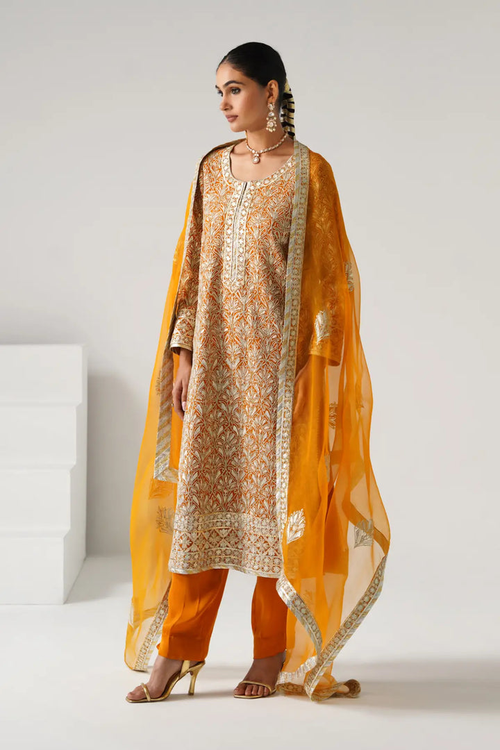 Dilruba - Long Kurta Set - Yellow