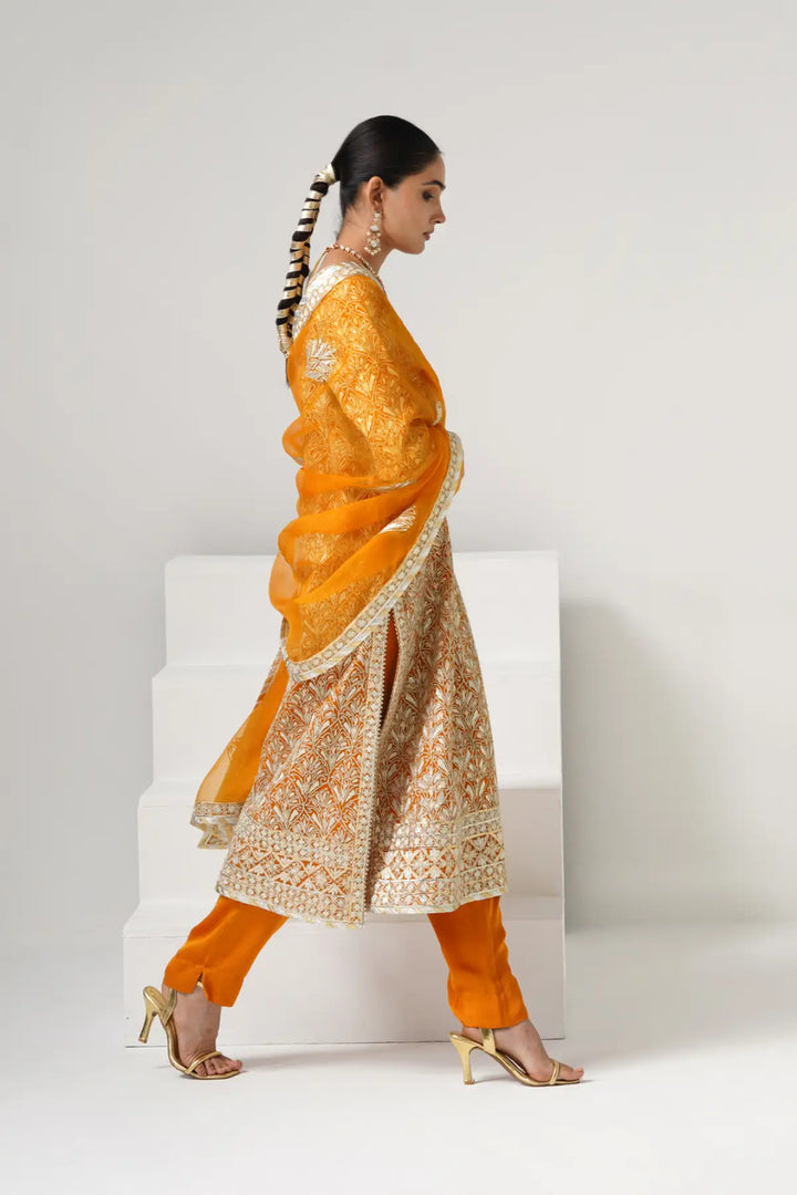Dilruba - Long Kurta Set - Yellow