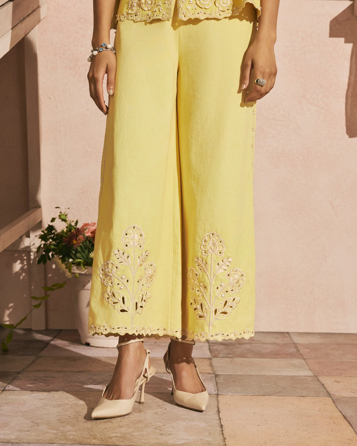 Butter Yellow Cutwork Pants