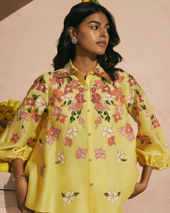 Butter Yellow Bougainvillea Shirt