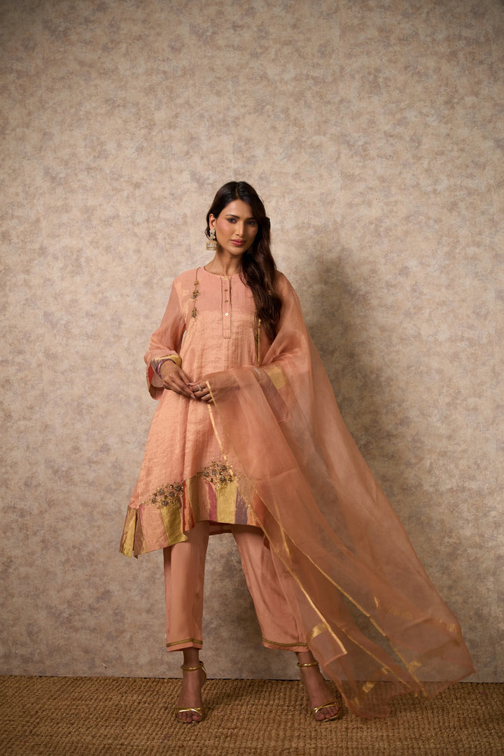 Zing Peach Kurta (Set of 3)