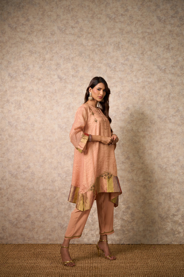 Zing Peach Kurta (Set of 3)