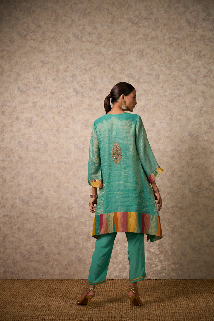 Zing Sea Green Kurta (Set of 2)